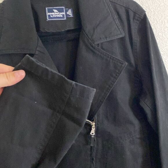 American living- black Jean Moto jacket-size extra large - Picture 4 of 7